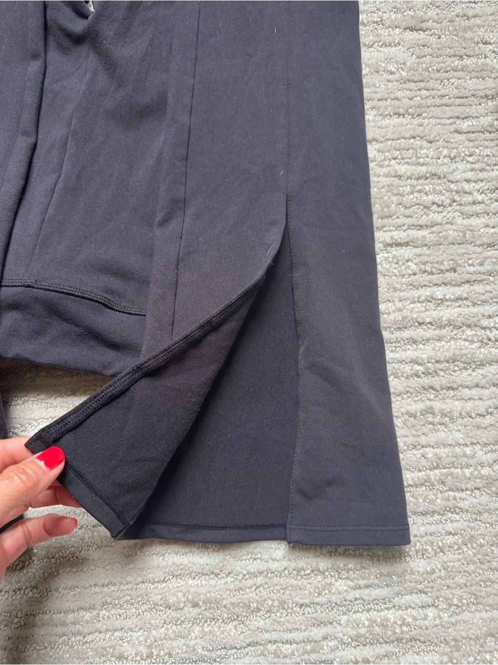 ALO Yoga Black Split-Hem flare Pants